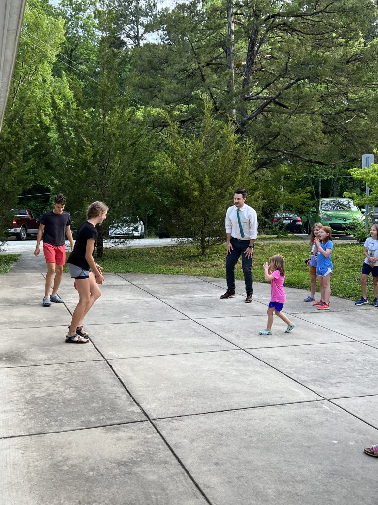 Community kickball game with Chapel Hill Mennonite Fellowship