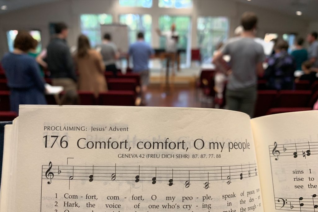 Worship gathering at Chapel Hill Mennonite Fellowship